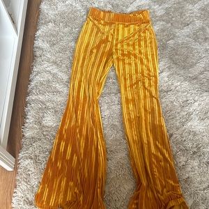 Forever 21 Stretchy velour yellow pants (Large)